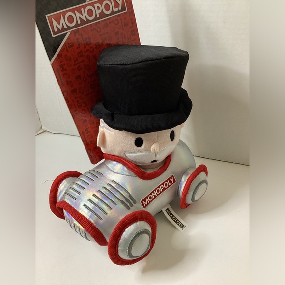Monopoly 8” Mr. Money In A Silver Car  ~ Squeaky/Crinkle Dog Toy - Picture 4 of 7